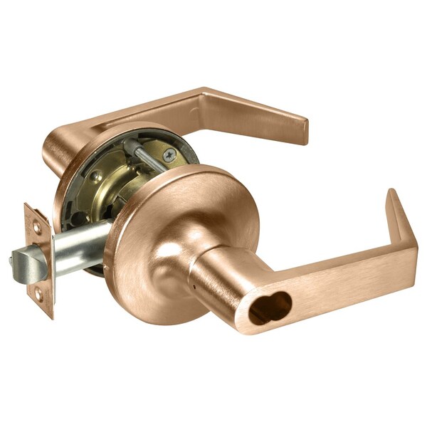 Yale Grade 1 Classroom Cylindrical Lock, Augusta Lever, SFIC Less Core, Satin Bronze Finish, Non-handed B-AU5408LN 612 - main